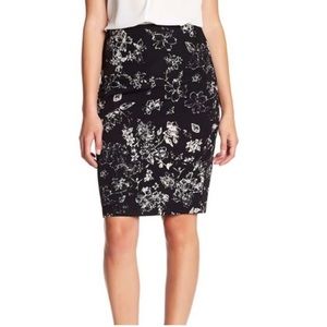 Philosophy Black floral pencil skirt